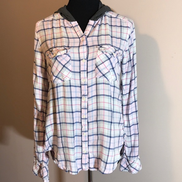 Abercrombie & Fitch Tops - Abercrombie & Fitch flannel hooded shirt